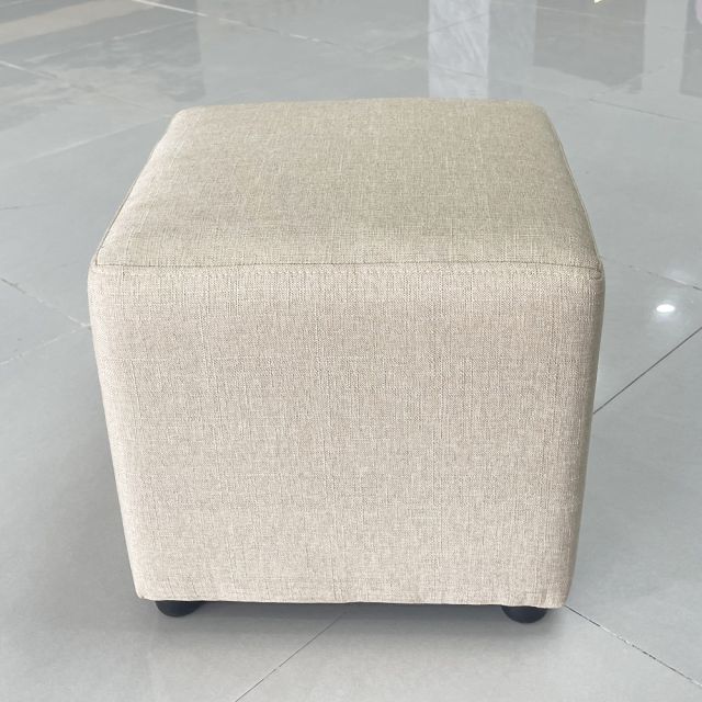 Đôn ghế sofa vuông bọc vải xám GDSF003