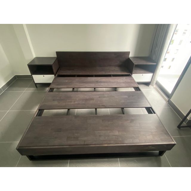 Giường ngủ Ferro viền gỗ - 200x160x35 (cm) GN68005