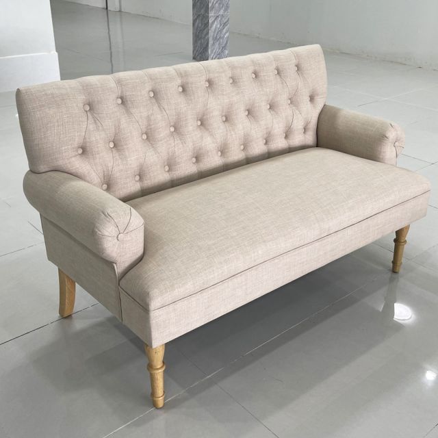 Sofa băng 1m7 nệm bọc vải chân gỗ SFB68060