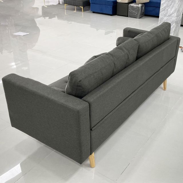 Sofa băng viền gỗ 1m95 nệm bọc vải SFB68061