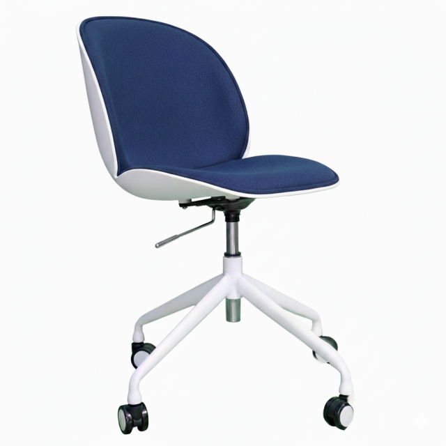 Ghế chân xoay nâng hạ Beetle lưng nhựa bọc nệm vải GAKB-53F