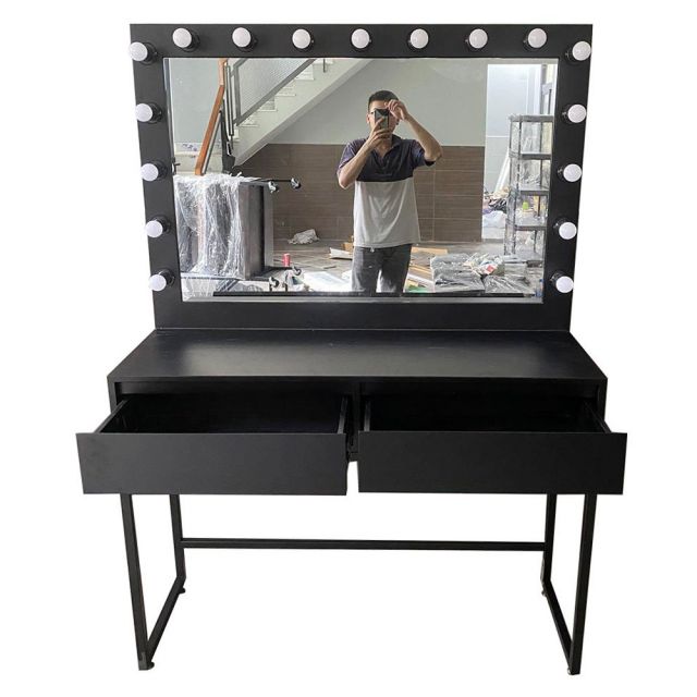 Bàn trang điểm kèm gương và đèn led BTD68055 Bàn trang điểm kèm gương và đèn led BTD68055