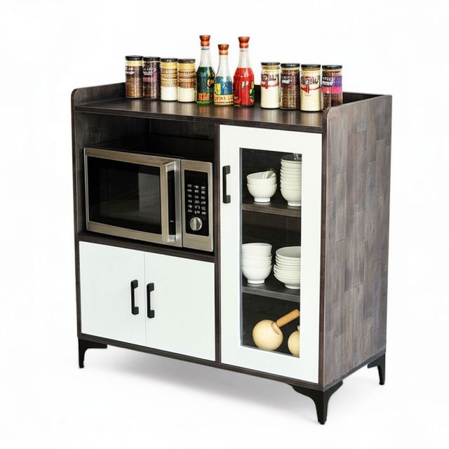 Tủ phòng ăn nhỏ gọn gỗ cao su chân sắt TPA001 Tủ phòng ăn nhỏ gọn gỗ cao su chân sắt TPA001