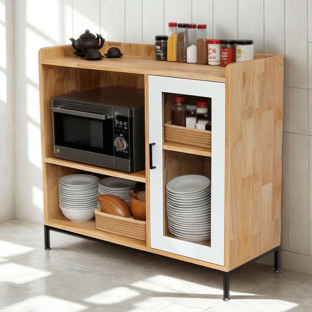 Tủ phòng ăn 100x40x92cm gỗ cao su chân sắt TPA008 Tủ phòng ăn 100x40x92cm gỗ cao su chân sắt TPA008