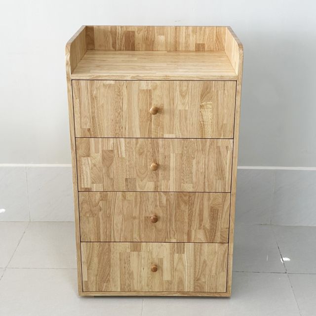 Tủ hồ sơ nhỏ gọn 4 ngăn kéo gỗ cao su THS68050