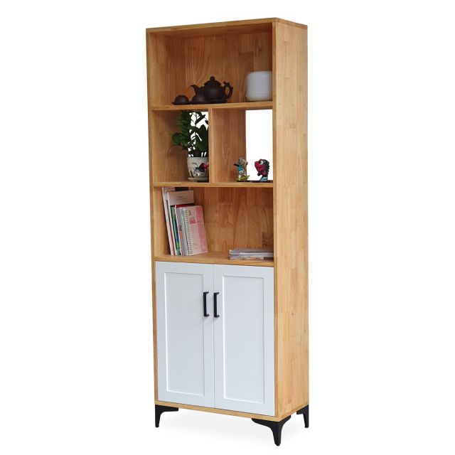 Tủ trưng bày phòng khách 60x30x170cm gỗ cao su đế chân sắt KS68157 Tủ trưng bày phòng khách 60x30x170cm gỗ cao su đế chân sắt KS68157