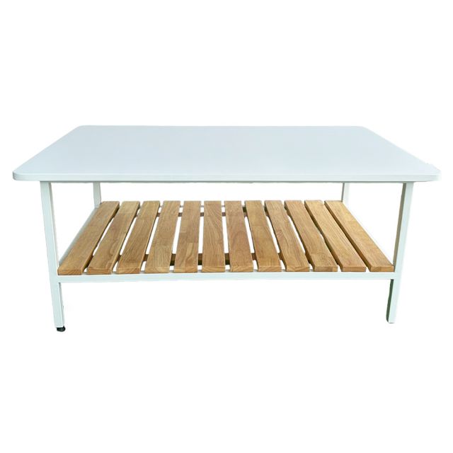 Bàn sofa 2 tầng 100x60x43cm gỗ cao su khung sắt TT68208 Bàn sofa 2 tầng 100x60x43cm gỗ cao su khung sắt TT68208