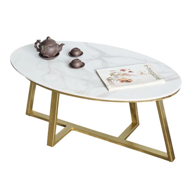 Bàn Sofa hình Elip mặt đá chân sắt TT68209 Bàn Sofa hình Elip mặt đá chân sắt TT68209