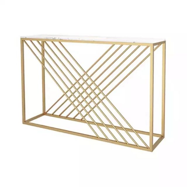 Bàn trang trí GAVI mặt đá khung sắt CST042