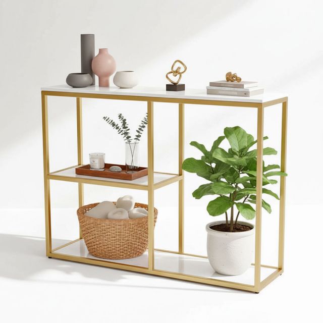 Bàn console POSY khung sắt mặt đá CST043