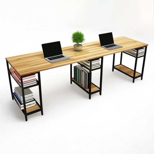 Bàn làm việc cụm 2 chân kết hợp kệ BD68089 Bàn làm việc cụm 2 chân kết hợp kệ BD68089