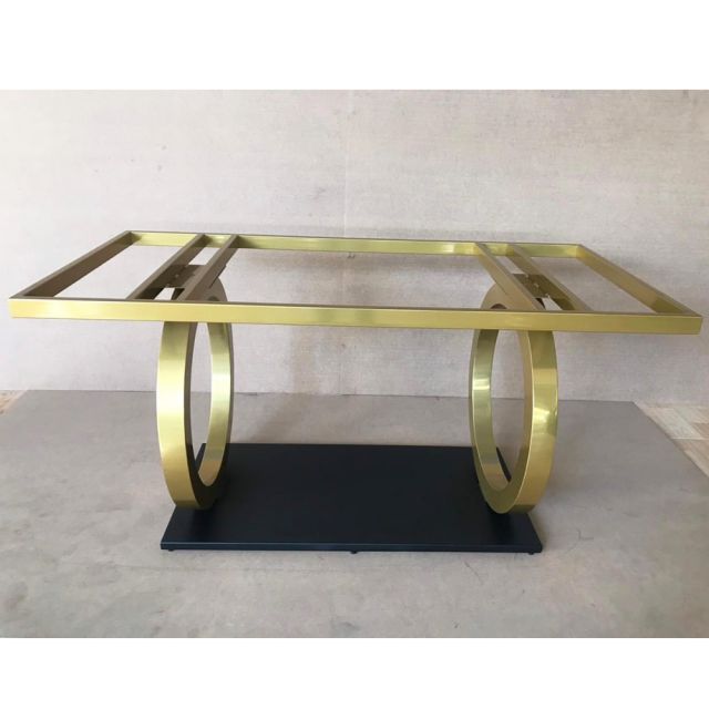 Chân bàn ăn sắt sơn màu vàng đồng CHBBA015