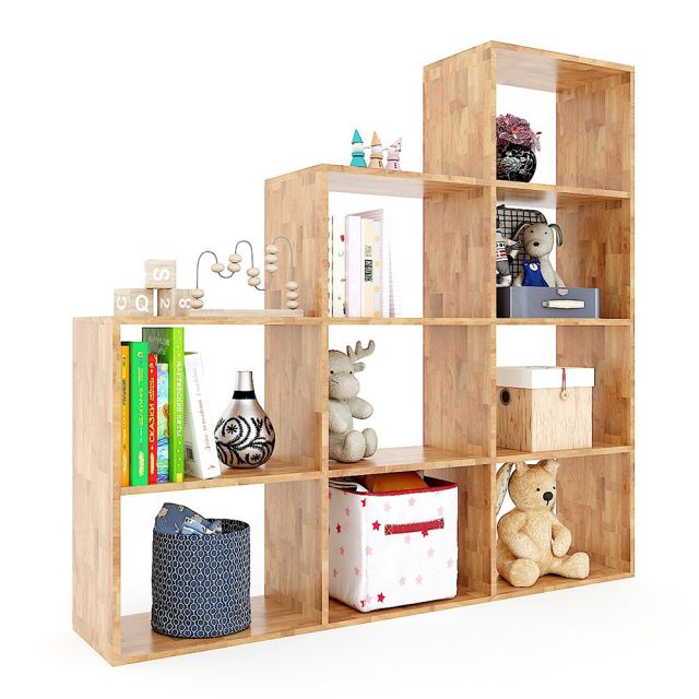 Kệ mầm non gỗ tự nhiên nhiều màu KGS68021 Kệ mầm non gỗ tự nhiên nhiều màu KGS68021