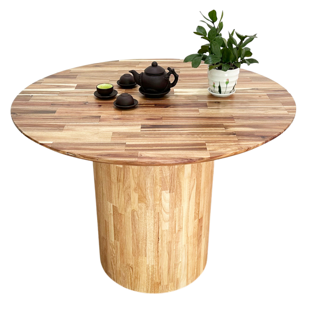 Bàn tròn 100cm gỗ Tràm chân gỗ cao su BA68136 Bàn tròn 100cm gỗ Tràm chân gỗ cao su BA68136