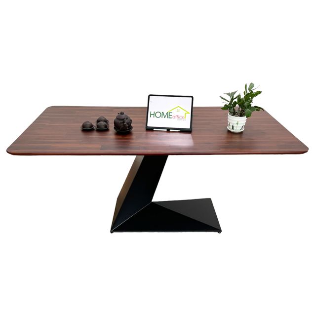 Bàn ăn chữ nhật 140/160x80cm gỗ tràm chân sắt BA68111 Bàn ăn chữ nhật 140/160x80cm gỗ tràm chân sắt BA68111