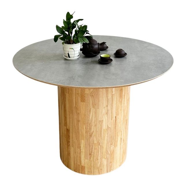 Bàn tròn 1m gỗ Plywood chân gỗ cao su BA68132 Bàn tròn 1m gỗ Plywood chân gỗ cao su BA68132