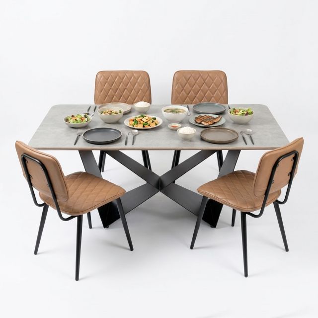 Bộ Bàn Ăn Gỗ Plywood và 4 Ghế Nệm Nhiều Màu CBBA087