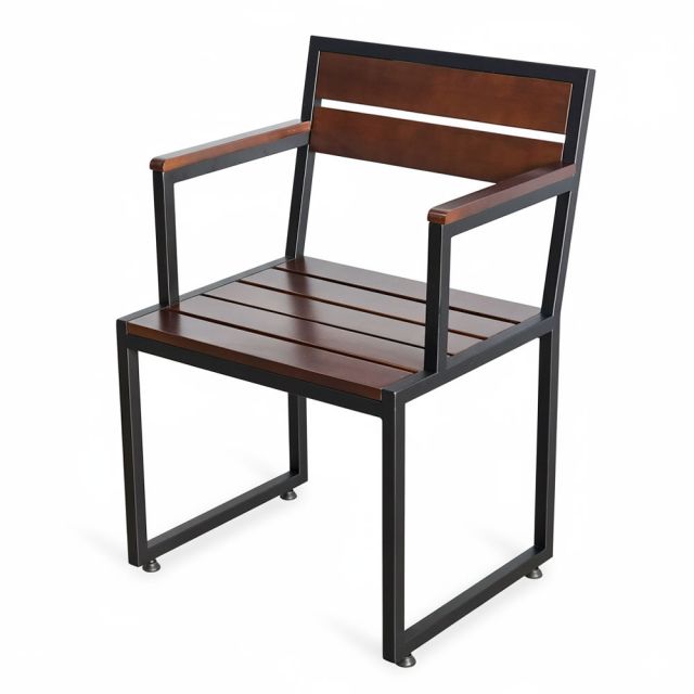 Ghế đơn có tay vịn gỗ cao su khung sắt GCF123