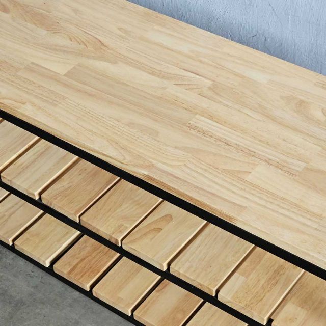 Kệ giày 3 tầng gỗ cao su khung sắt KG68059