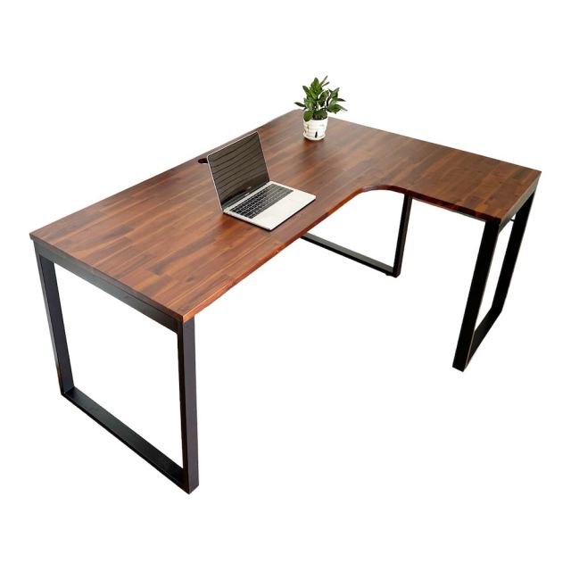 Bàn làm viêc chữ L gỗ Tràm chân sắt CD68017 Bàn làm viêc chữ L gỗ Tràm chân sắt CD68017