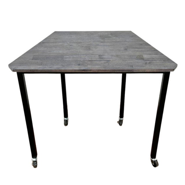 Bàn hình thang mini gỗ cao su chân sắt vuông hệ Lego HBLG032 Bàn hình thang mini gỗ cao su chân sắt vuông hệ Lego HBLG032