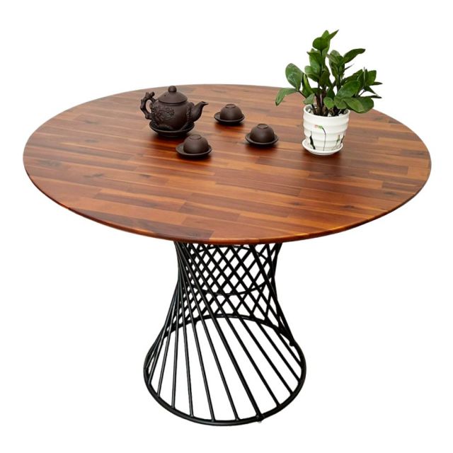 Bàn tròn 1m gỗ Tràm chân sắt tròn BA68145 Bàn tròn 1m gỗ Tràm chân sắt tròn BA68145