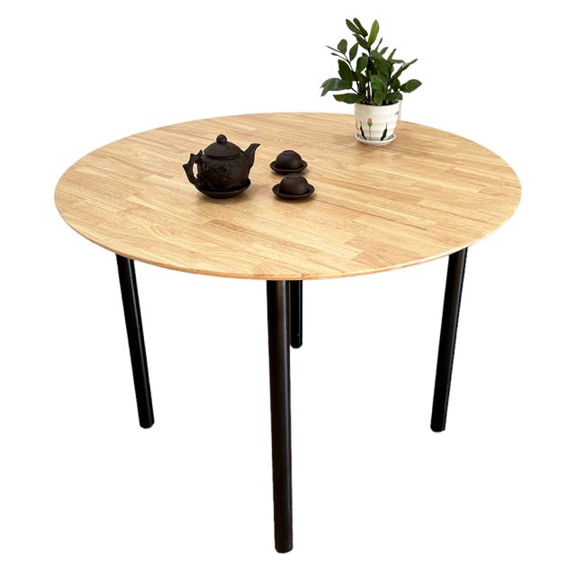 Bàn tròn gỗ cao su chân sắt sơn tĩnh điện BA68139 Bàn tròn gỗ cao su chân sắt sơn tĩnh điện BA68139