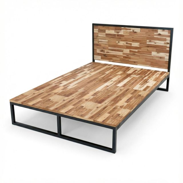 Giường ngủ gỗ tràm khung sắt lắp ráp GN68047