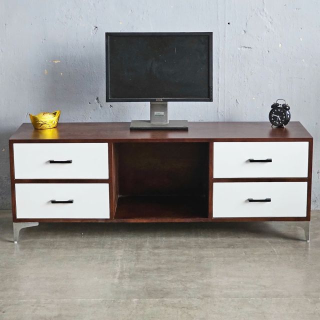 Kệ tivi 1m4 gỗ tự nhiên chân inox KTV68099