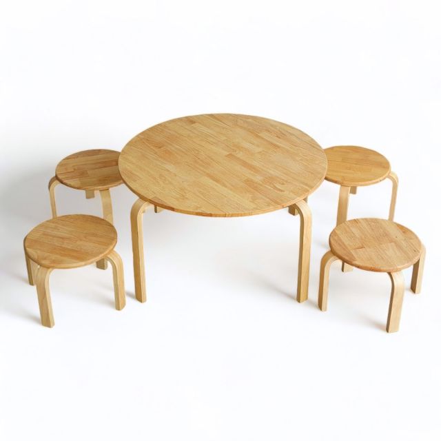 Bộ Bàn Ghế Mầm Non 1 bàn tròn và 4 ghế gỗ GD021 Bộ Bàn Ghế Mầm Non 1 bàn tròn và 4 ghế gỗ GD021