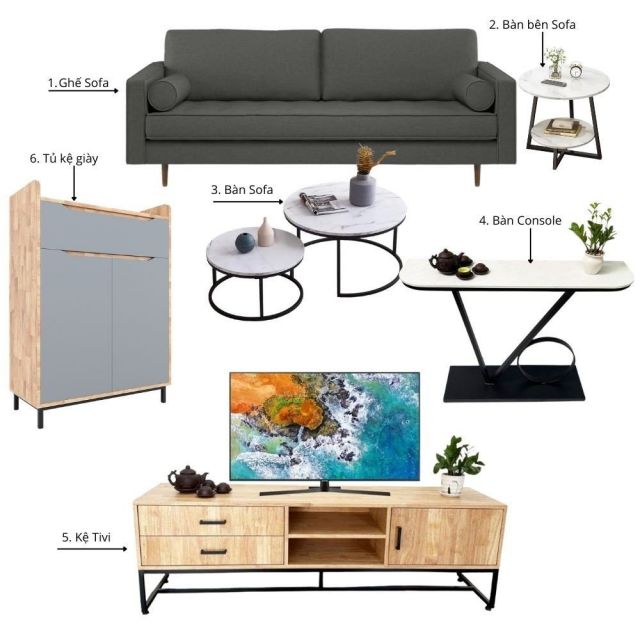 Combo Nội Thất Phòng Khách 6 món PK026 Combo Nội Thất Phòng Khách 6 món PK026