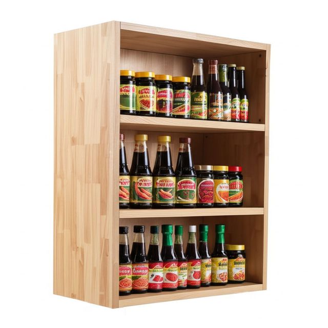 Module tủ bếp trên 60cm hệ hở 3 tầng TBT015