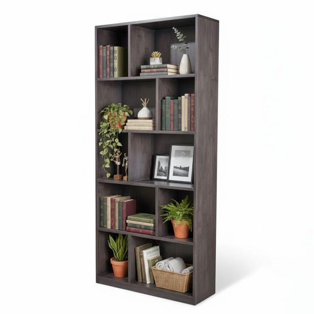 Kệ sách 5 tầng 80x30x180cm gỗ cao su KS68190