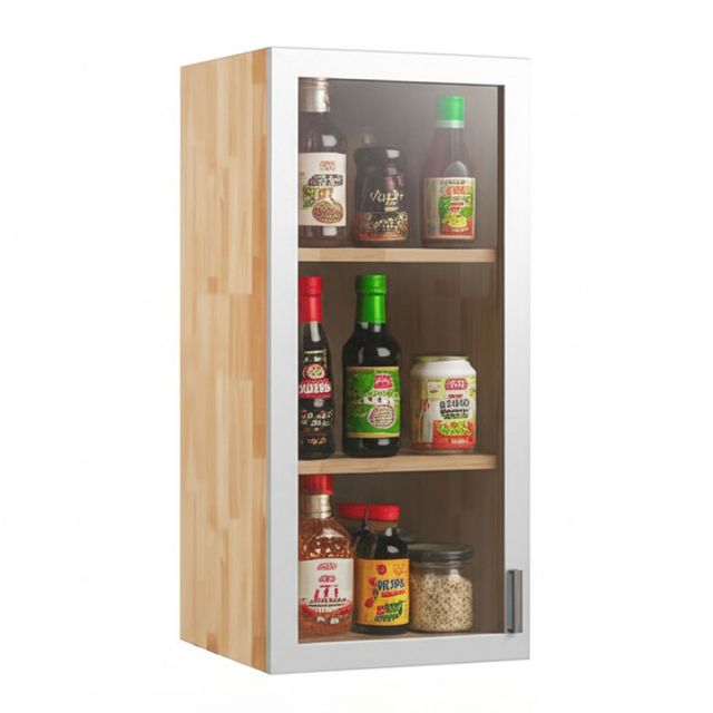 Tủ bếp trên 40cm hệ 1 cửa kính mở TBT010