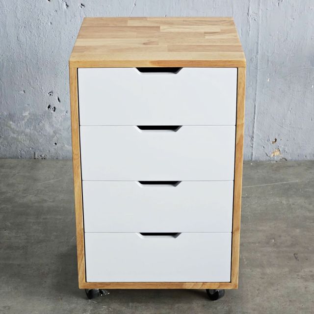Tủ di động 4 ngăn kéo gỗ tự nhiên TCN68034