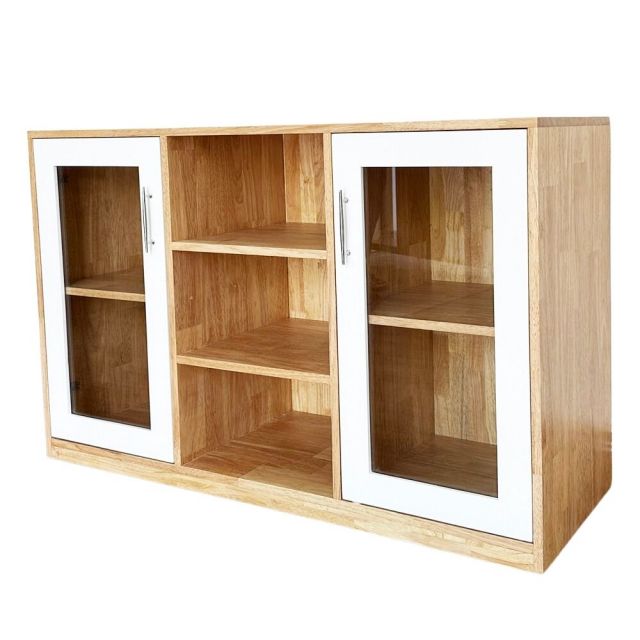 Tủ hồ sơ thấp  cửa kính 120x40x75cm gỗ tự nhiên THS68062 Tủ hồ sơ thấp  cửa kính 120x40x75cm gỗ tự nhiên THS68062