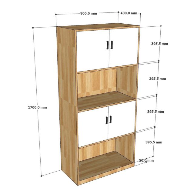 Tủ hồ sơ 2 hộc tủ gỗ cao su THS68050