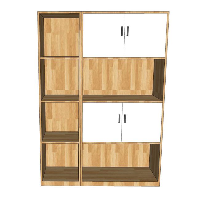 Tủ hồ sơ 4 tầng gỗ cao su THS68051