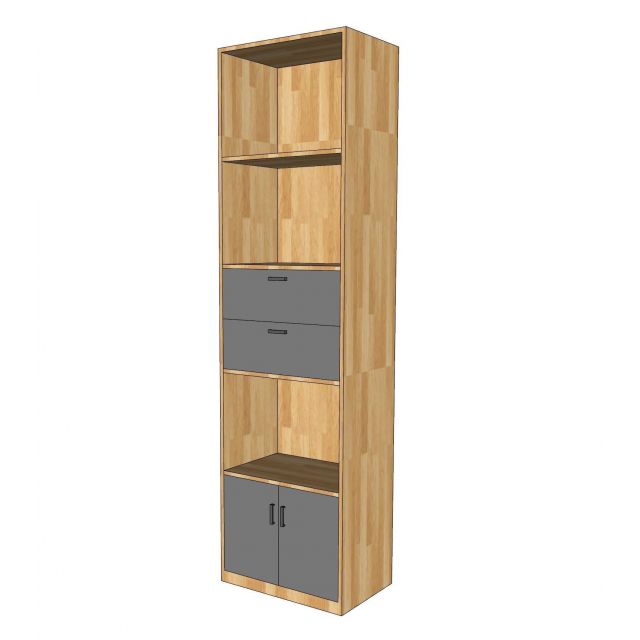 Tủ hồ sơ có hôc tủ và ngăn kéo gỗ tự nhiên THS68059