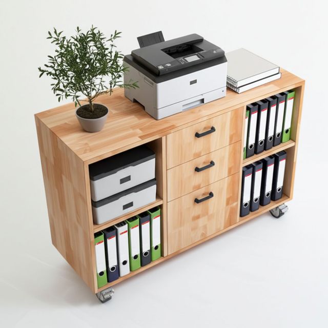 Tủ hồ sơ di động gỗ tự nhiên TCN68035