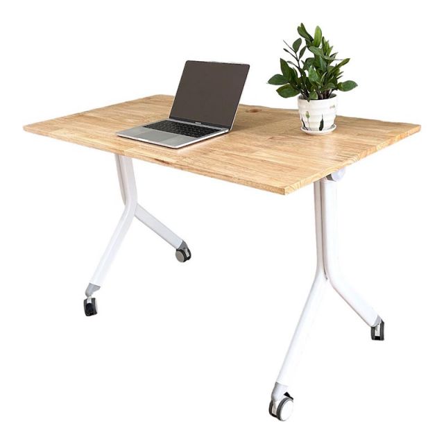 Bàn gấp gọn gỗ cao su chân sắt CADY HBMS010 Bàn gấp gọn gỗ cao su chân sắt CADY HBMS010