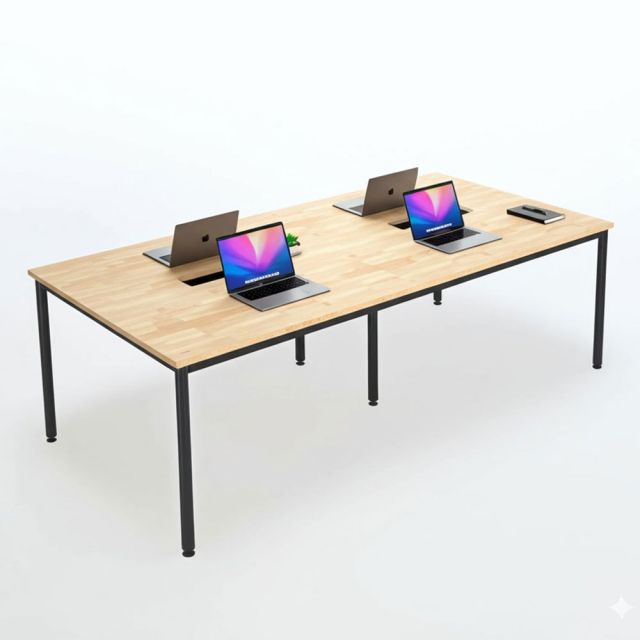 Bàn họp 2m4 gỗ tự nhiên hệ OMA HBOM009 Bàn họp 2m4 gỗ tự nhiên hệ OMA HBOM009