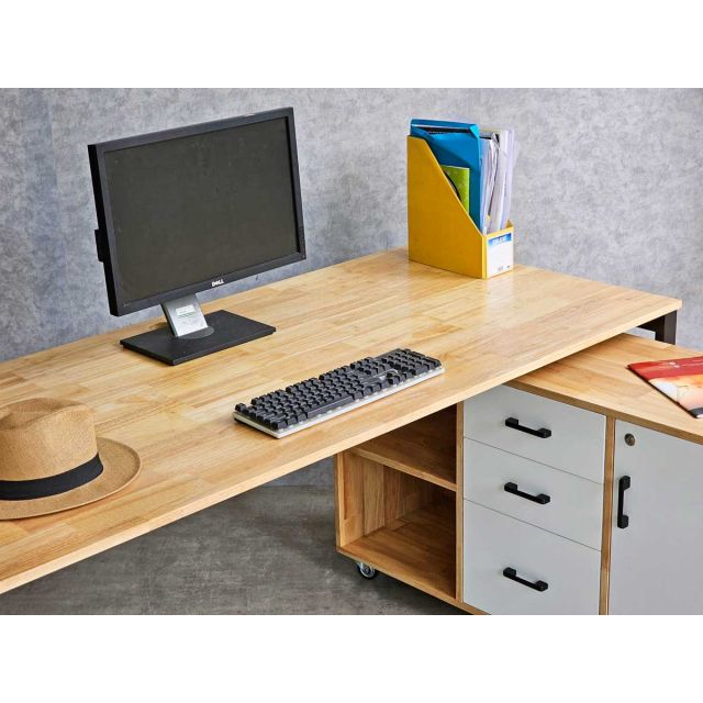 Bàn làm việc 180x80cm kết hợp tủ di động HBRT068