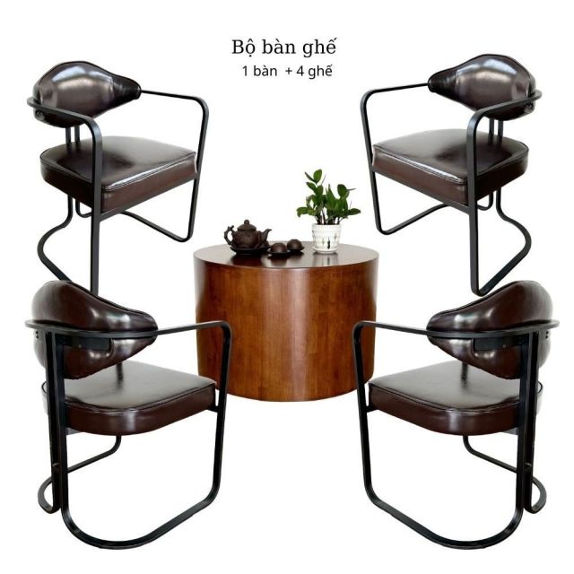 Bộ bàn trà gỗ và 4 ghế sofa đơn CBSF68027 Bộ bàn trà gỗ và 4 ghế sofa đơn CBSF68027