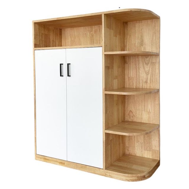 Tủ giày kết hợp kệ trang trí gỗ tự nhiên KG68064 Tủ giày kết hợp kệ trang trí gỗ tự nhiên KG68064