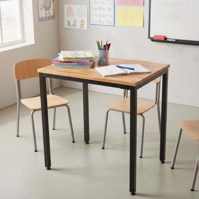 Bàn mini 70x50cm gỗ tự nhiên chân sắt IDE68016