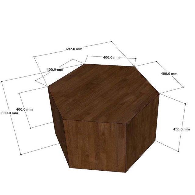 Bàn Sofa thùng lục giác gỗ tự nhiên TT68234