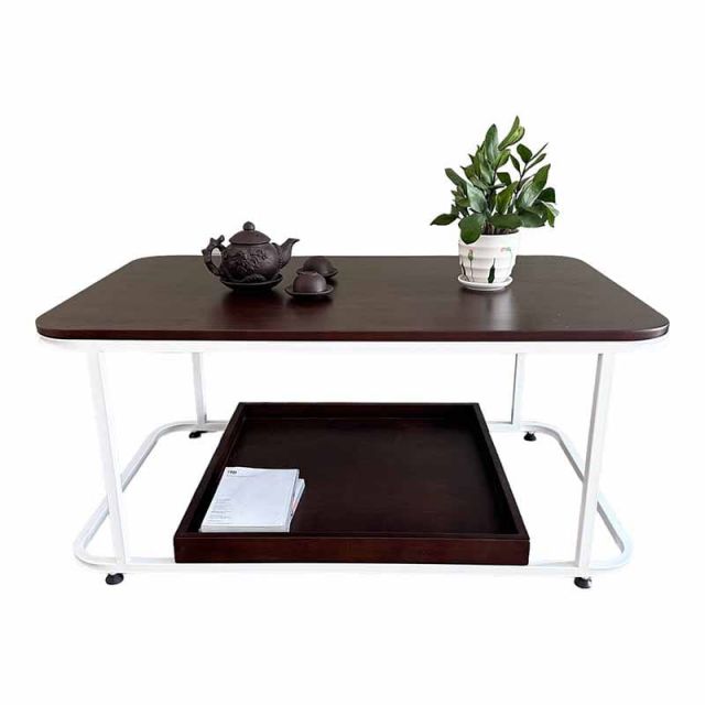 Bàn Sofa 2 tầng khung uốn cong gỗ cao su - TT68237 Bàn Sofa 2 tầng khung uốn cong gỗ cao su - TT68237