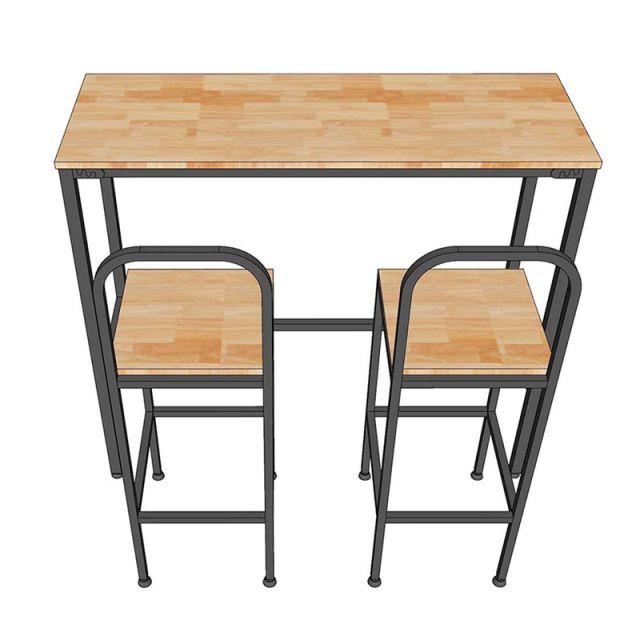 Combo bàn bar 120x45cm và 2 ghế bar gỗ khung sắtCBCF228
