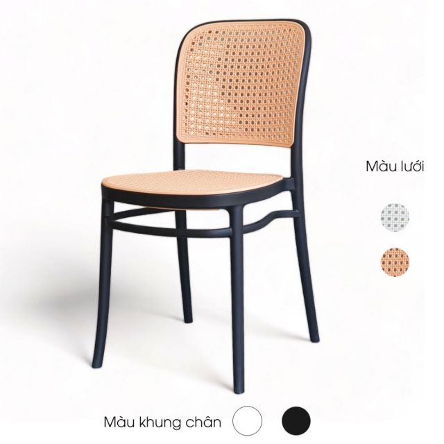 Ghế Thonet nhựa đúc lưới mắt cáo giả mây ST3042 Ghế Thonet nhựa đúc lưới mắt cáo giả mây ST3042